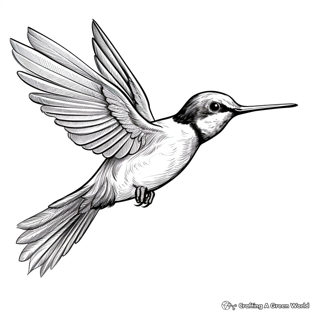 Magnificent Hovering Hummingbird Coloring Sheets 4