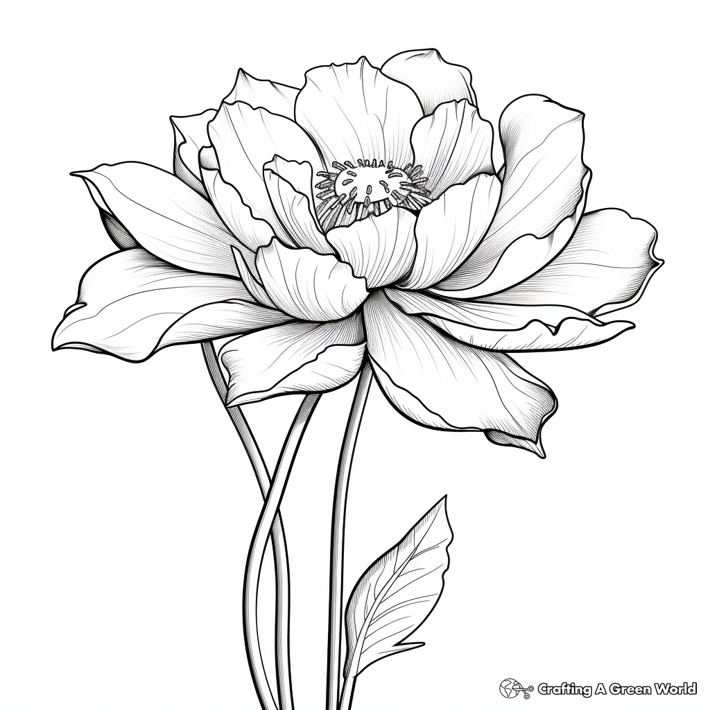 Magnificent Lotus Flower Coloring Pages 2