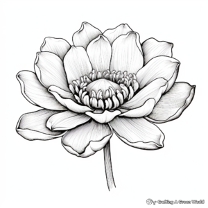 Magnificent Lotus Flower Coloring Pages 4