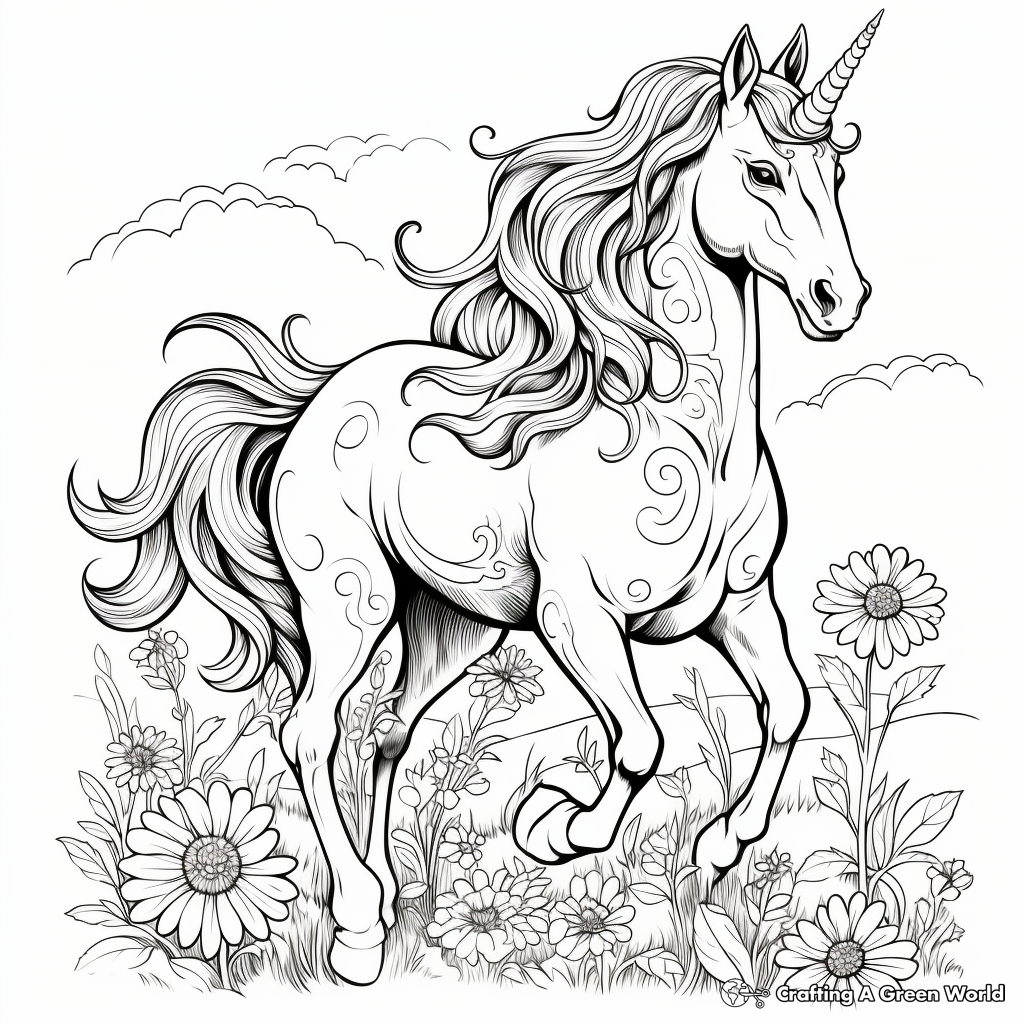 Magnificent Unicorn Coloring Pages 1