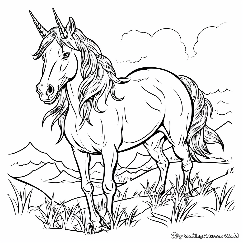 Magnificent Unicorn Coloring Pages 3