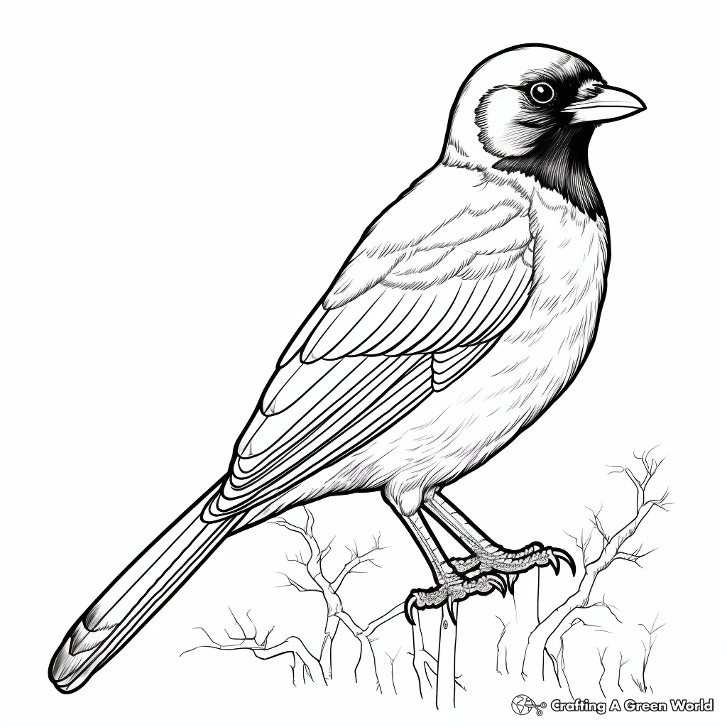 Magpie Crow Species Coloring Pages 1