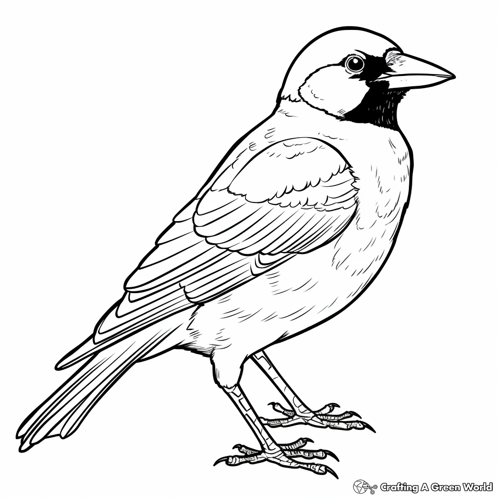 Magpie Crow Species Coloring Pages 4