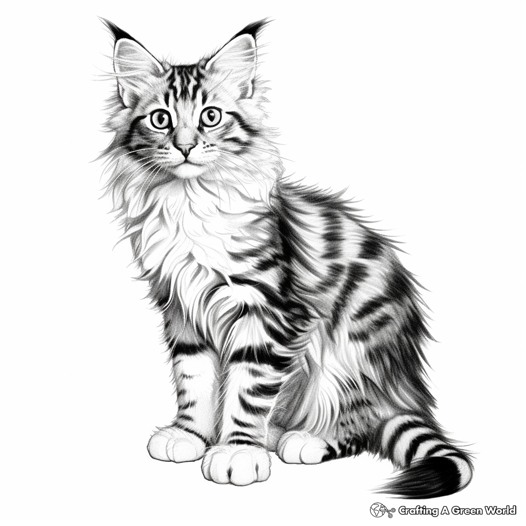 Maine Coon Kitten Coloring Pages for Cat Lovers 2