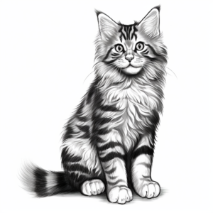 Maine Coon Kitten Coloring Pages for Cat Lovers 3
