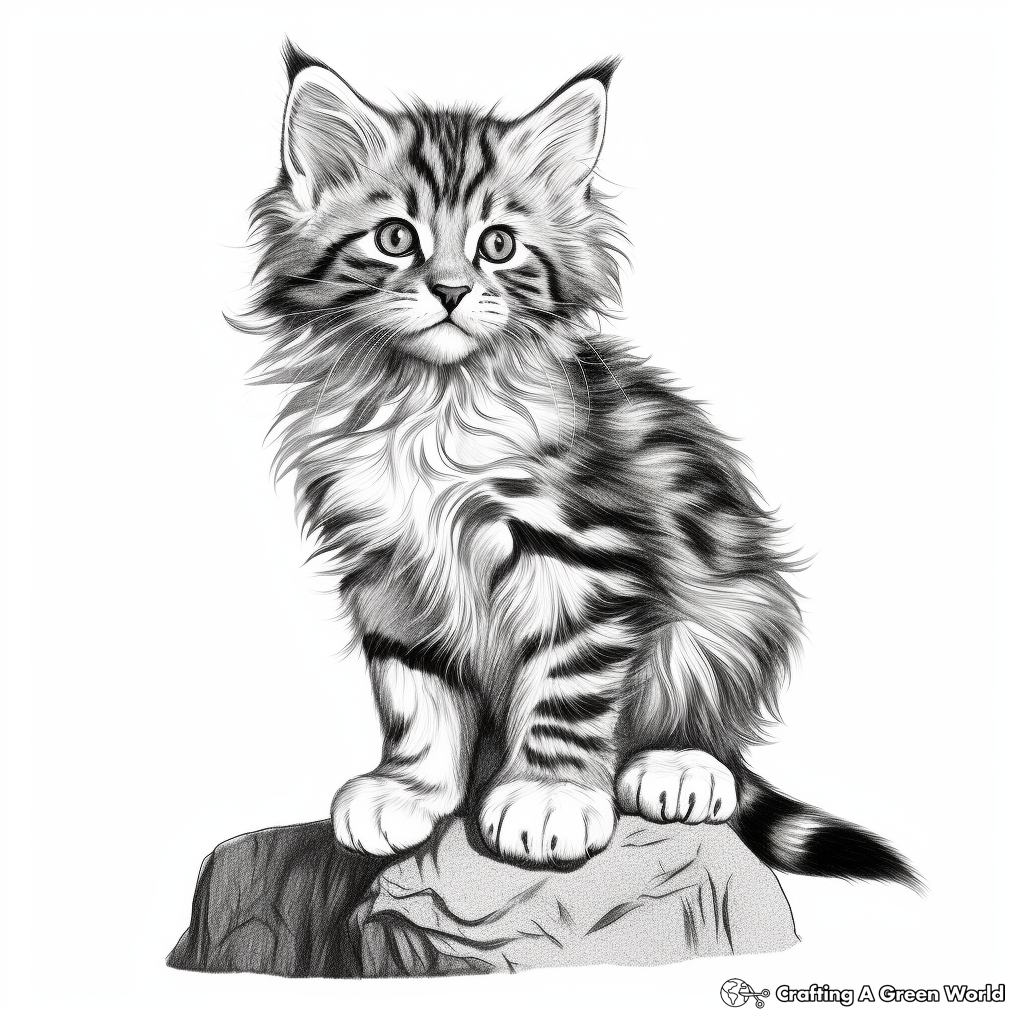 Maine Coon Kitten Coloring Pages for Cat Lovers 4