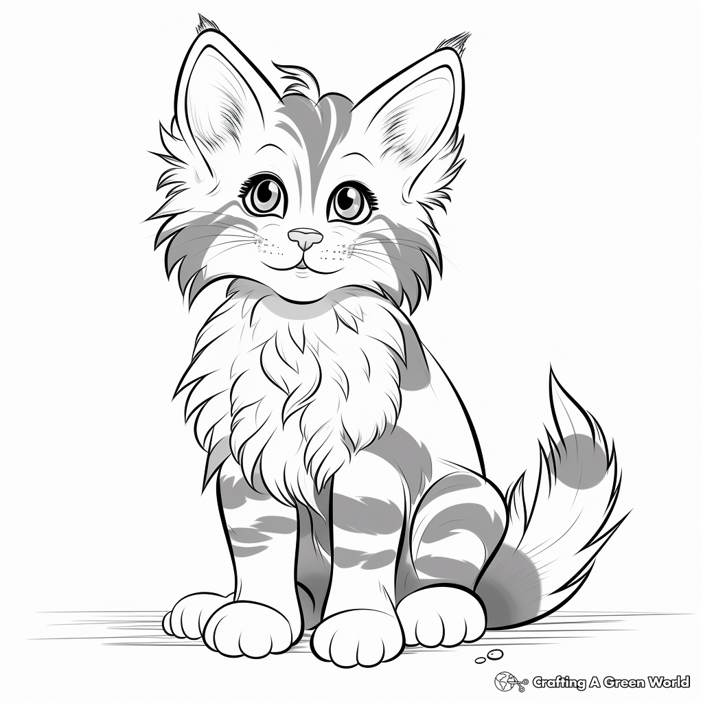 Maine Coon Kitten Coloring Pages: Fluffiness Overload 1