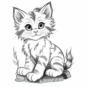 Maine Coon Kitten Coloring Pages: Fluffiness Overload 3