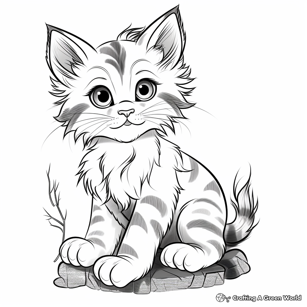 Maine Coon Kitten Coloring Pages: Fluffiness Overload 4