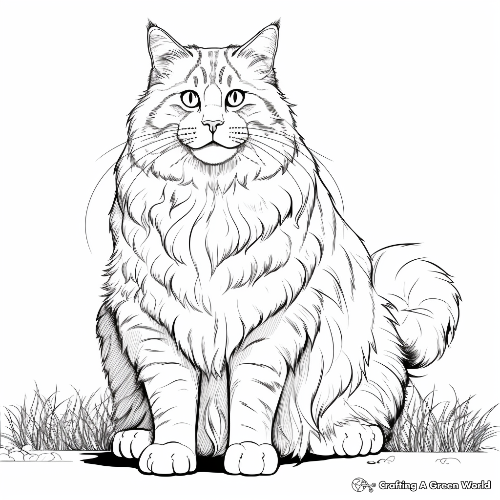 Maine Coon: The Gentle Giants Kitty Coloring Pages 2