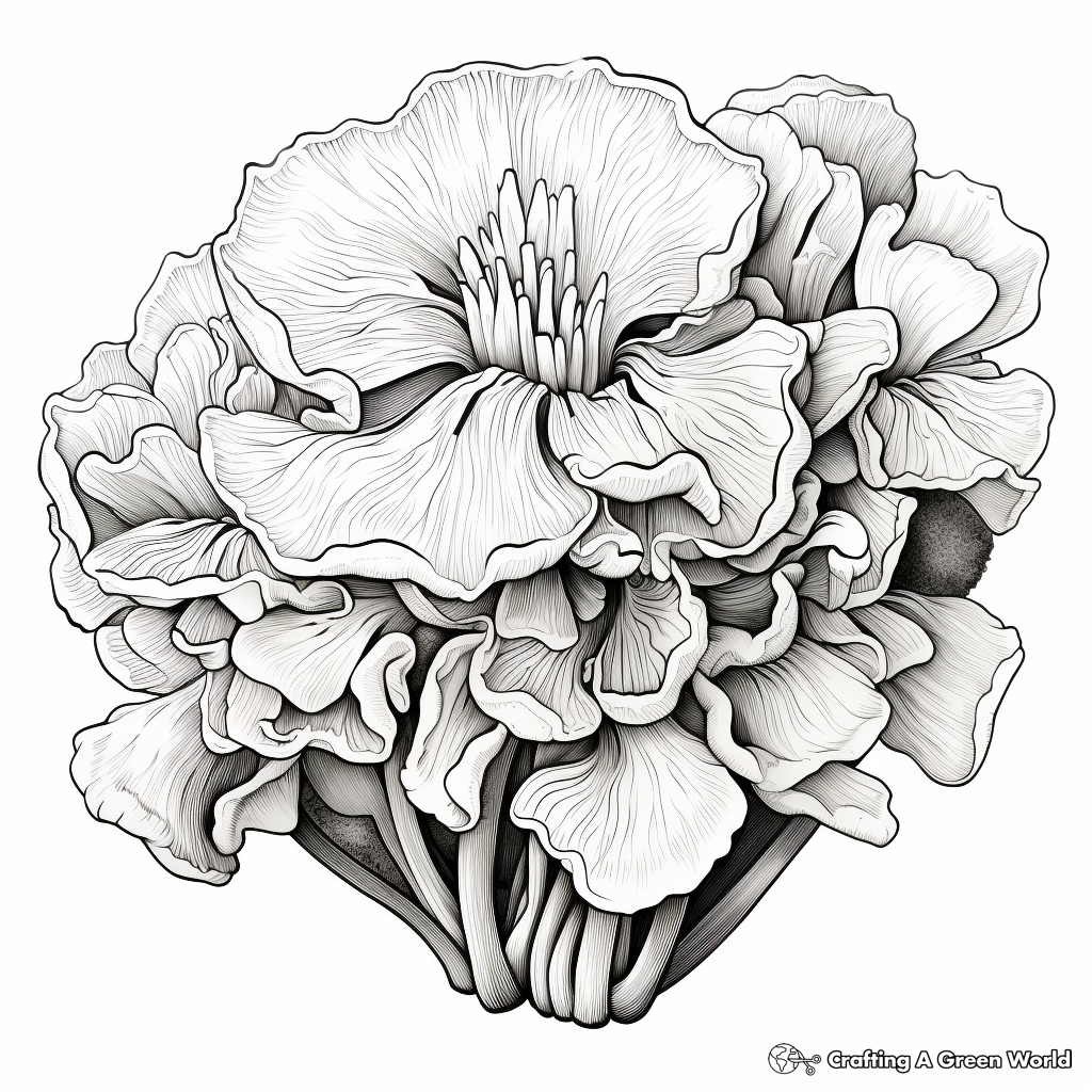Maitake Mushroom Coloring Pages for Adults 2