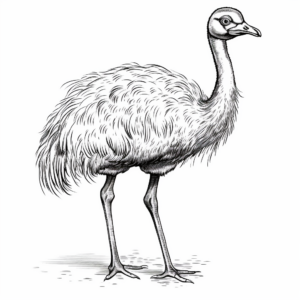 Majestic Adult Ostrich Coloring Pages 1