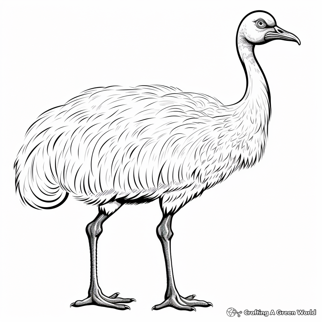 Majestic Adult Ostrich Coloring Pages 2