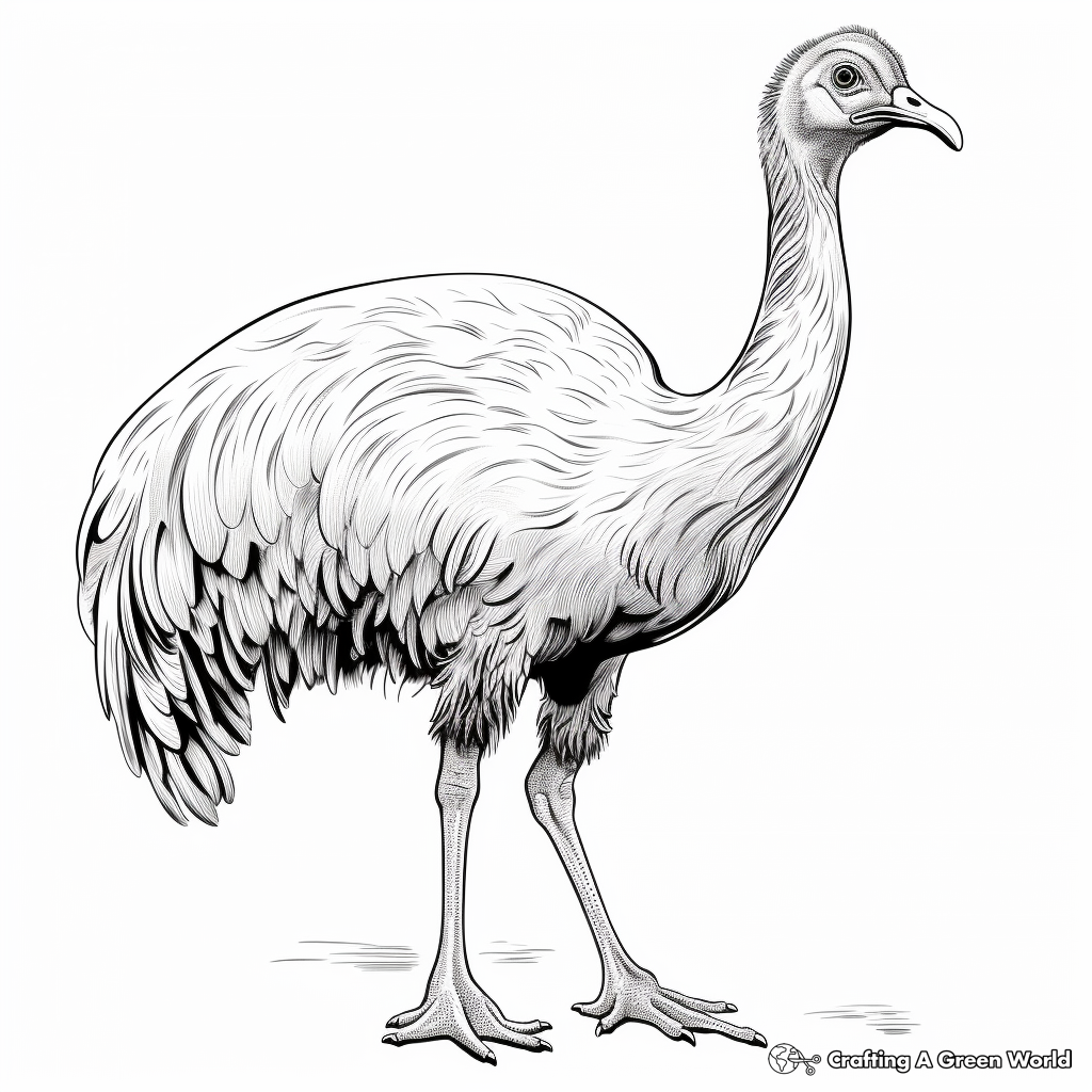 Majestic Adult Ostrich Coloring Pages 3