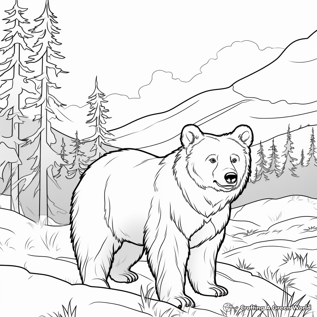 Majestic Alaskan Black Bear Coloring Pages 4