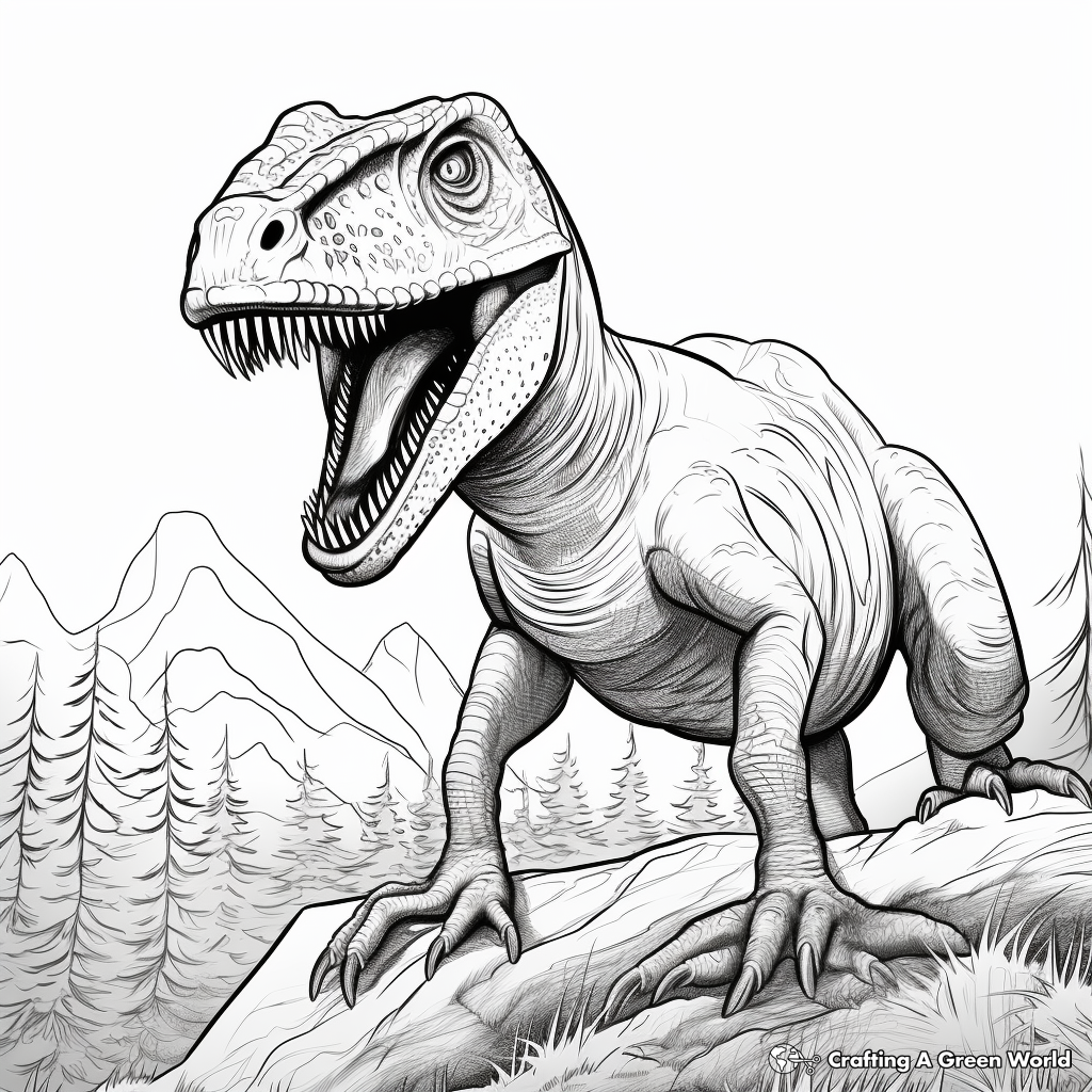 Majestic Allosaurus Coloring Pages 1