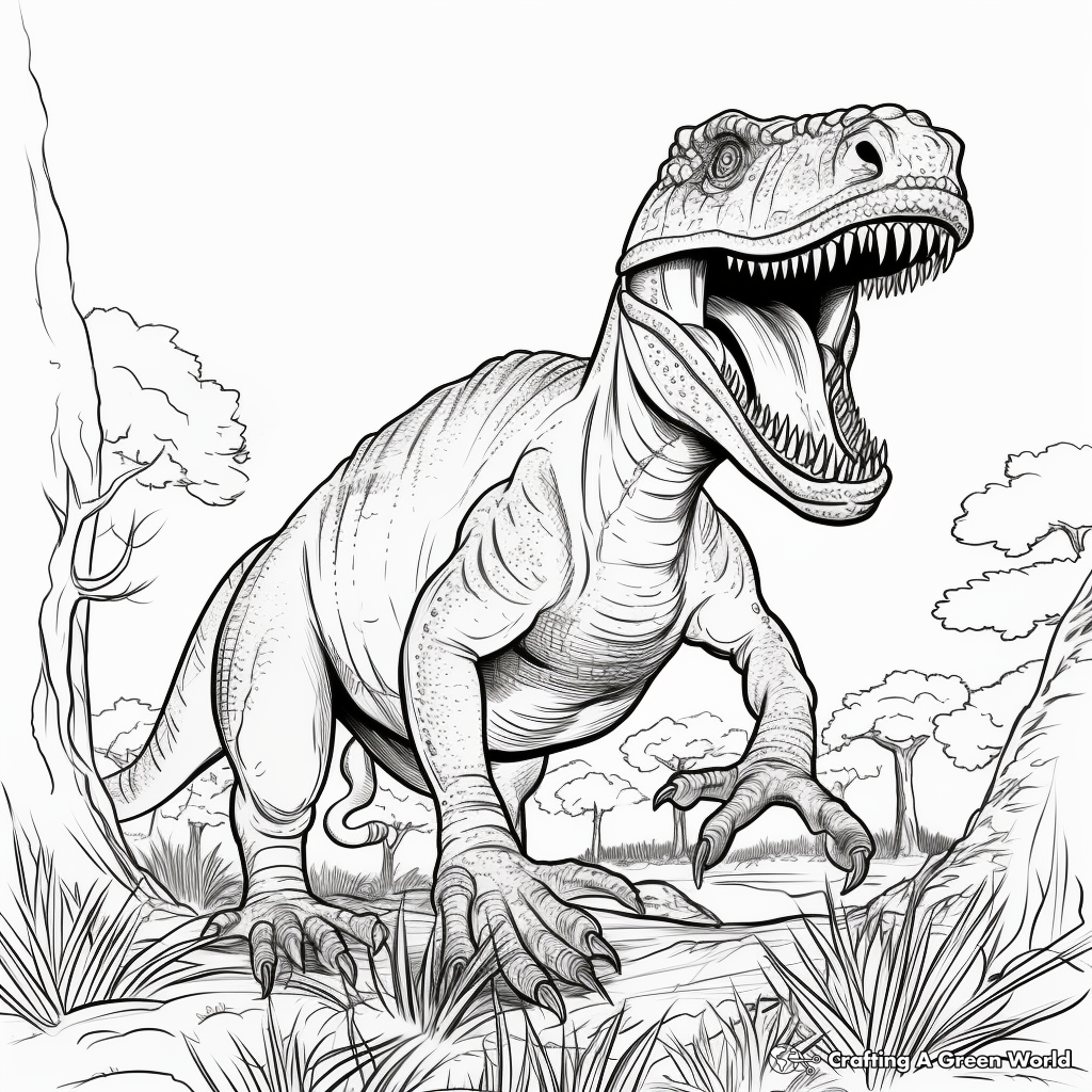 Majestic Allosaurus Coloring Pages 3