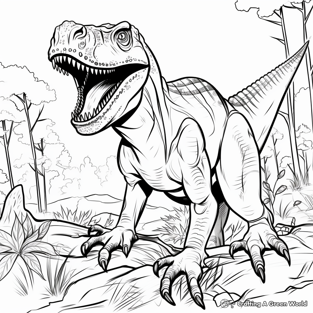 Majestic Allosaurus Coloring Pages 4