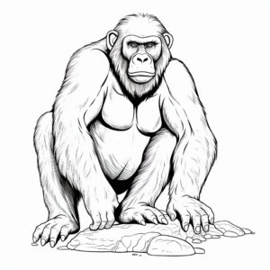 Majestic Alpha Male Chimpanzee Coloring Pages 2