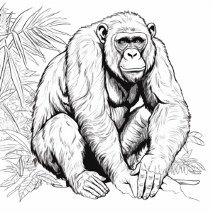 Majestic Alpha Male Chimpanzee Coloring Pages 3