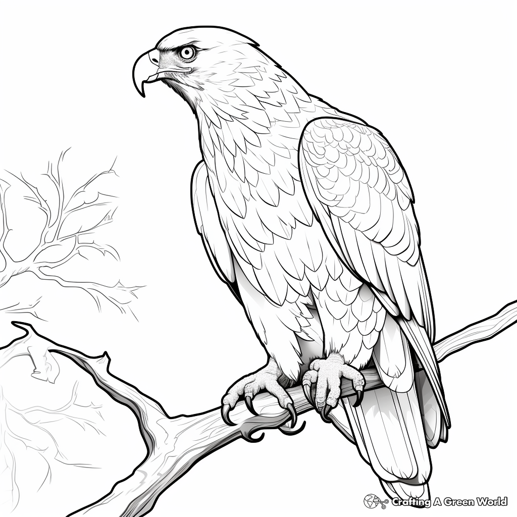 Majestic Bird of Prey Coloring Pages 4