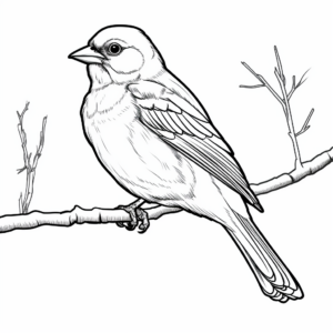 Majestic Black-naped Oriole Coloring Pages 1