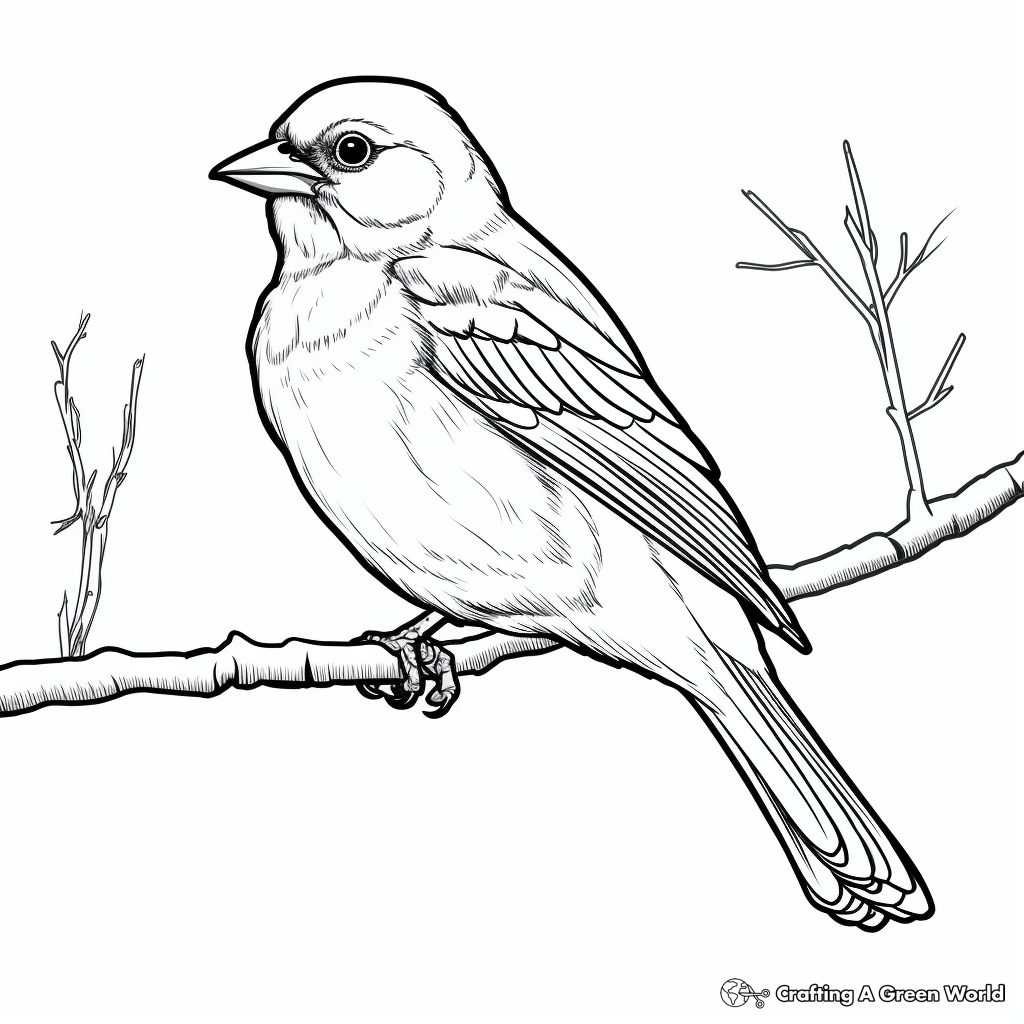 Majestic Black-naped Oriole Coloring Pages 1