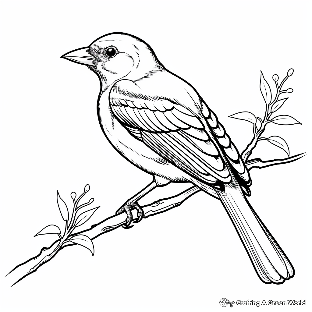 Majestic Black-naped Oriole Coloring Pages 2