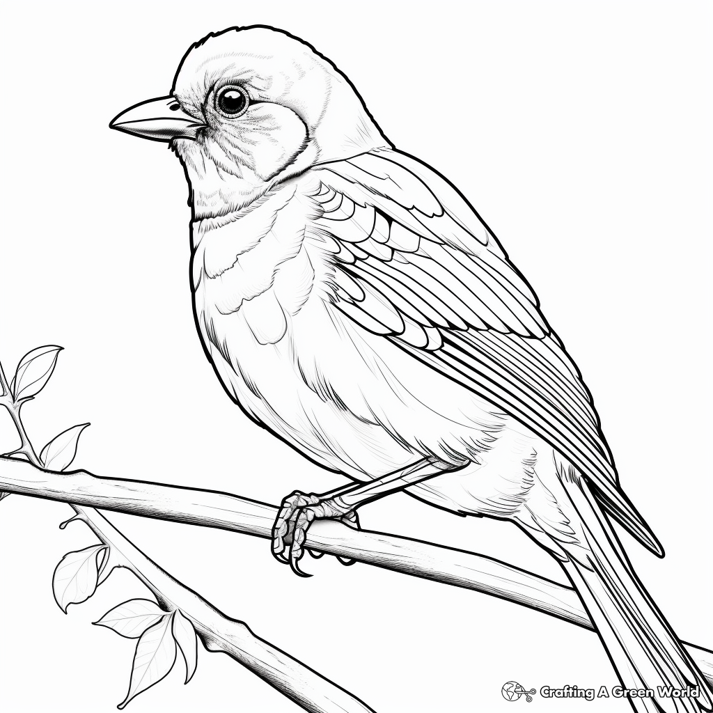 Majestic Black-naped Oriole Coloring Pages 3