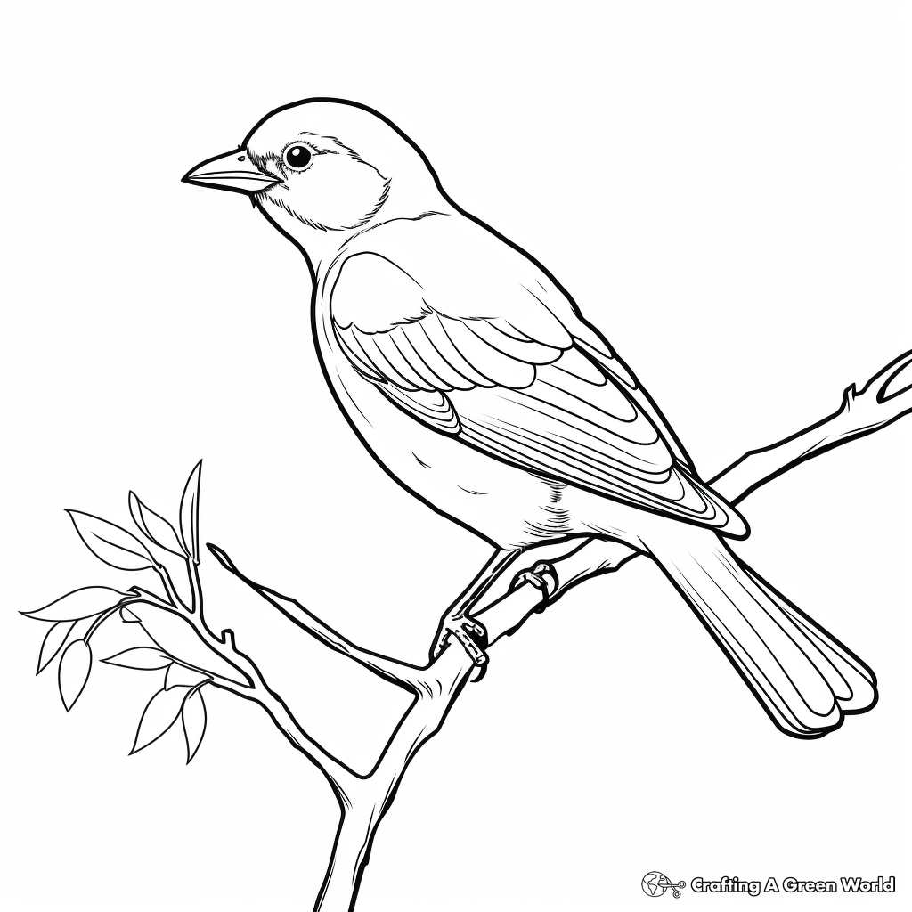 Majestic Black-naped Oriole Coloring Pages 4