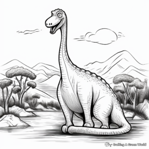 Majestic Brontosaurus Coloring Pages for Expert Colorists 1