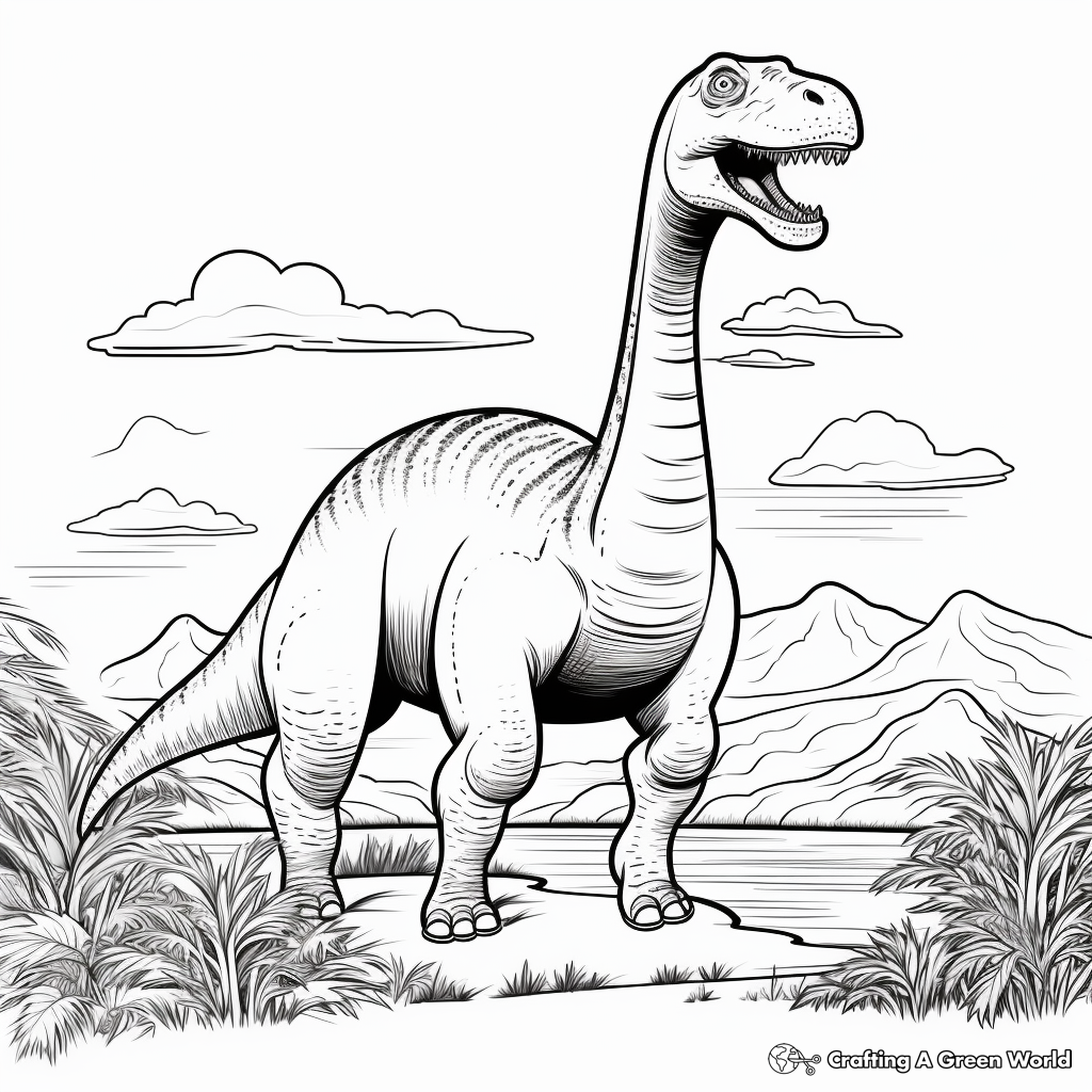 Majestic Brontosaurus Coloring Pages for Expert Colorists 3