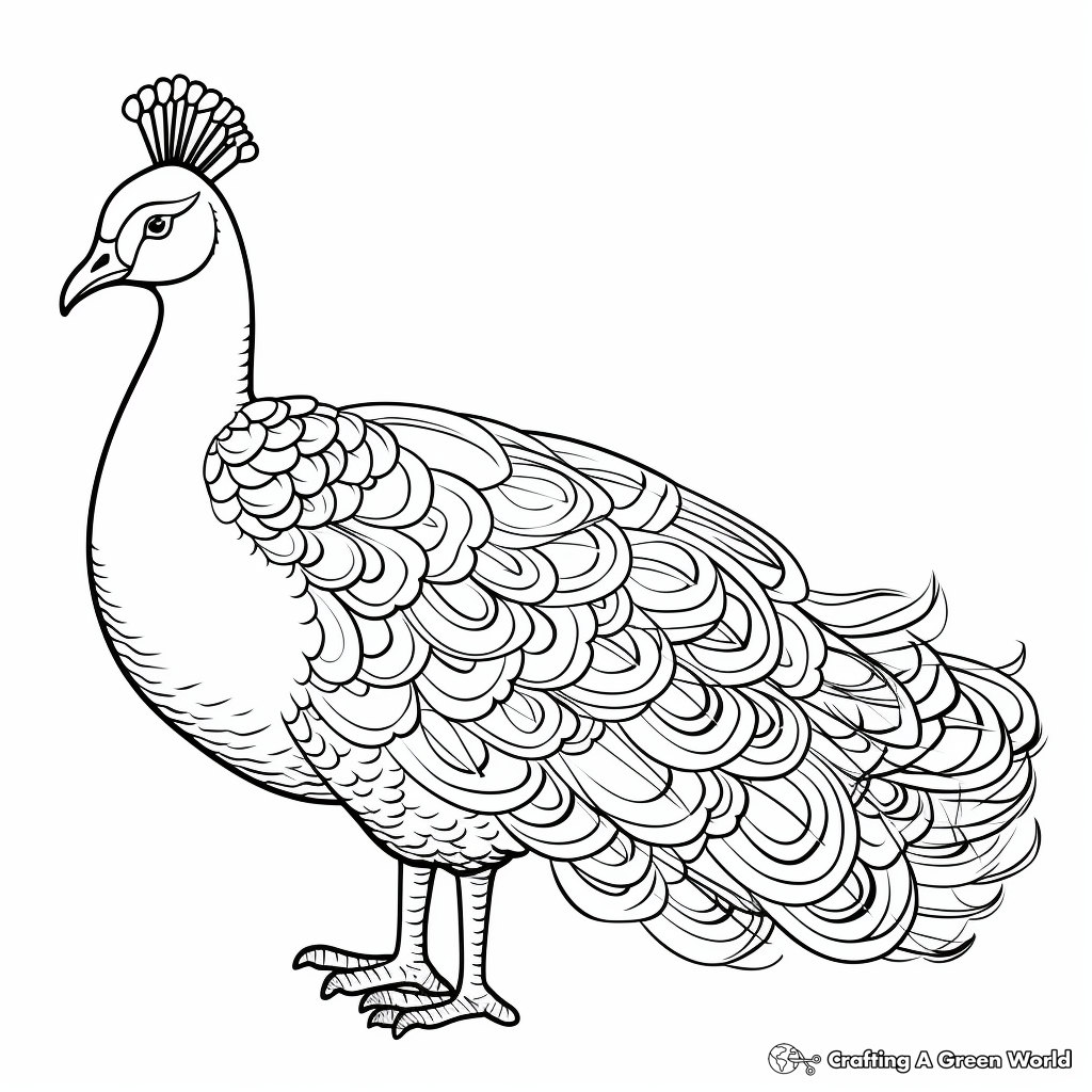 Majestic Burmese Peacock Coloring Pages 2