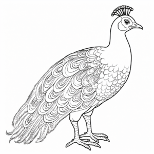 Majestic Burmese Peacock Coloring Pages 3