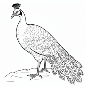 Majestic Burmese Peacock Coloring Pages 4