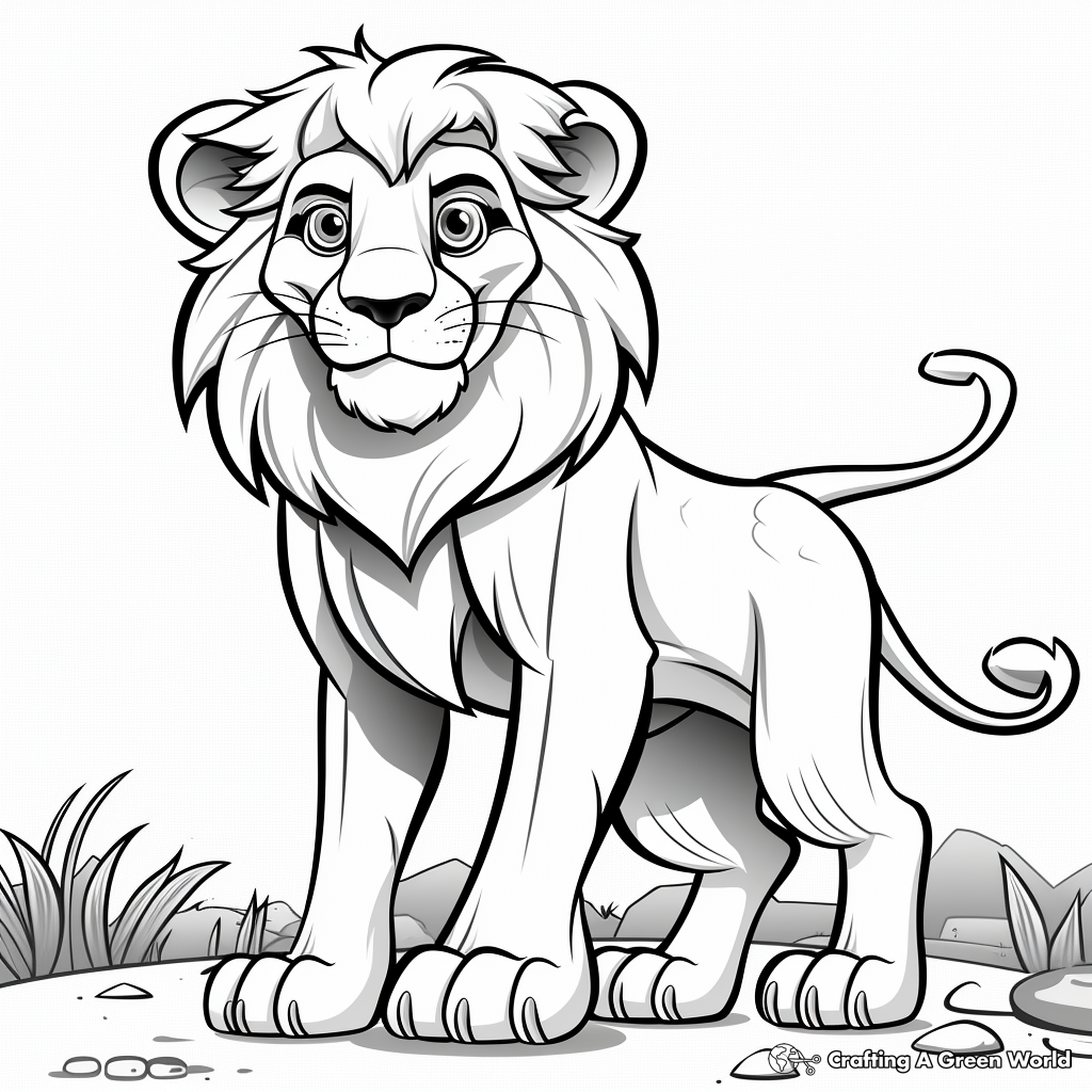 Majestic Cartoon Lion King Coloring Pages 3