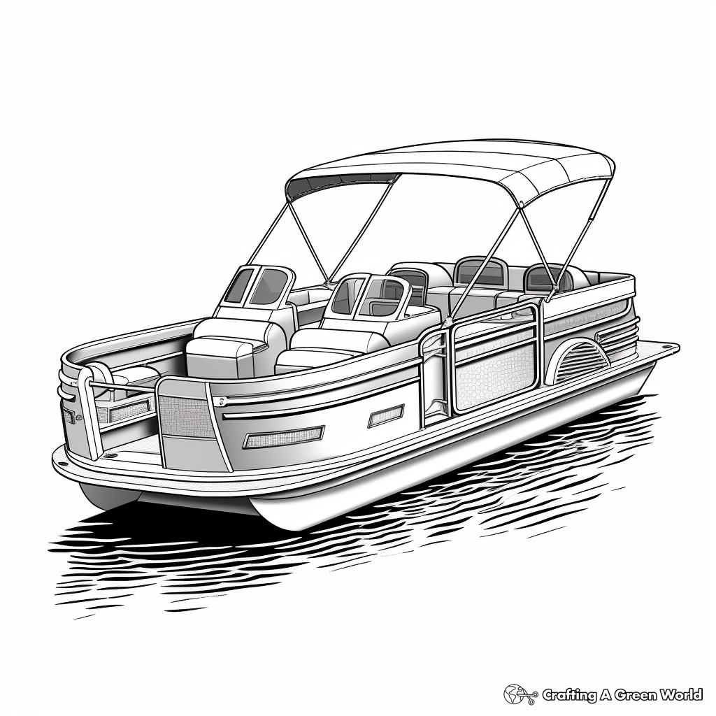 Majestic Classic Pontoon Boat Coloring Pages 2