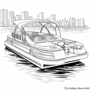 Majestic Classic Pontoon Boat Coloring Pages 3
