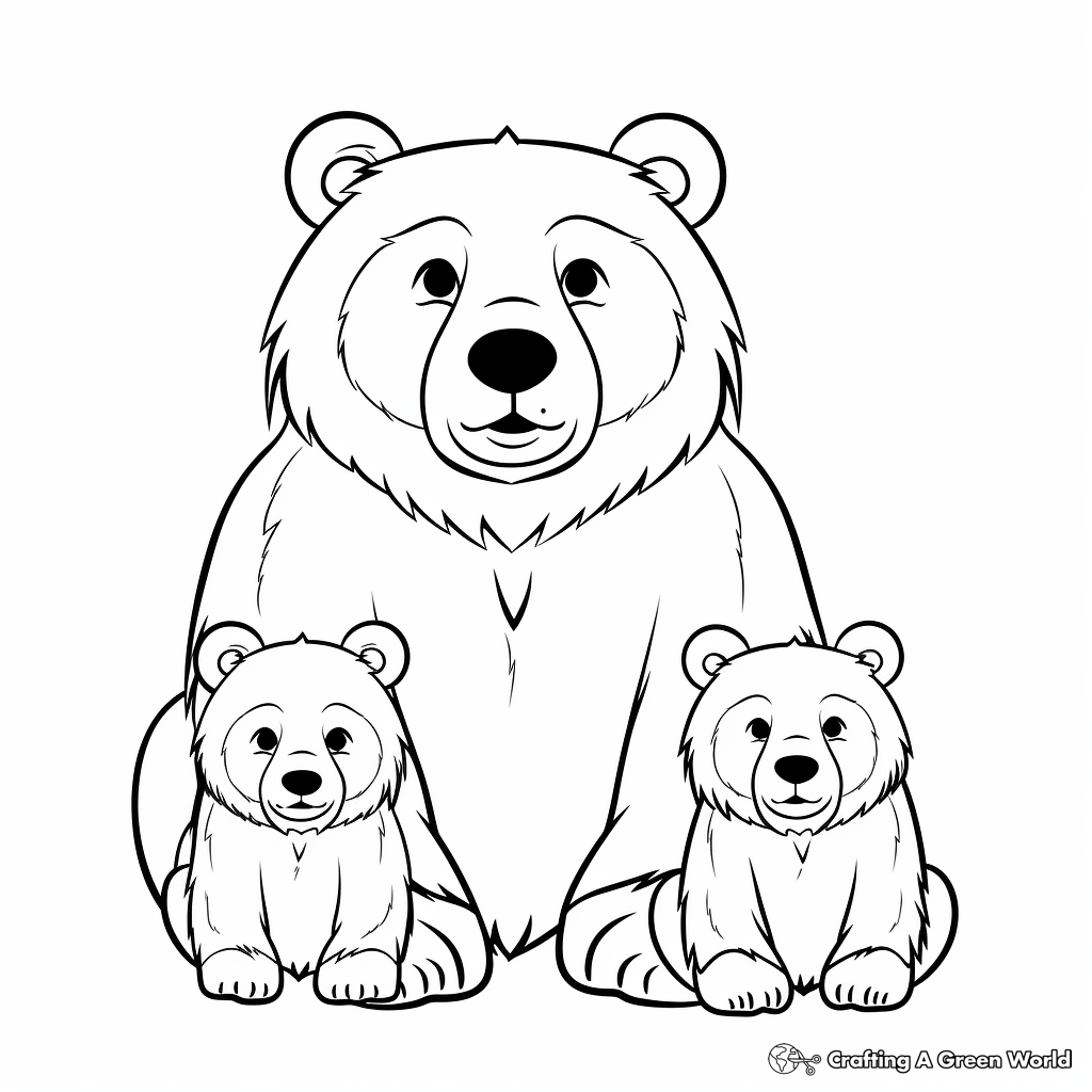 Majestic Grizzly Bear Family Coloring Pages 3