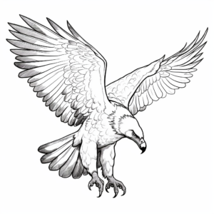 Majestic Harpy Eagle in Flight Coloring Sheets 1