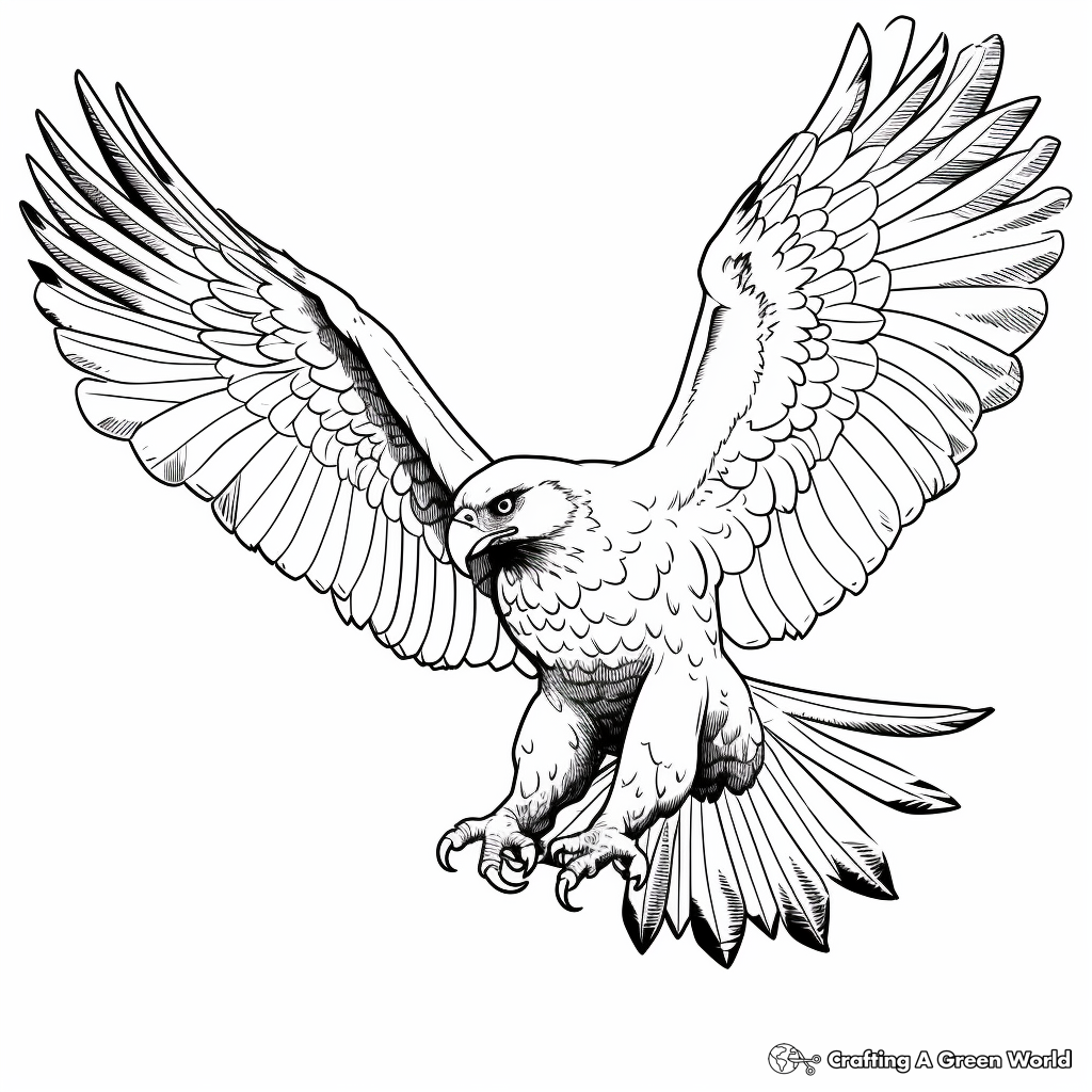 Majestic Harpy Eagle in Flight Coloring Sheets 2