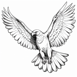 Majestic Harpy Eagle in Flight Coloring Sheets 3