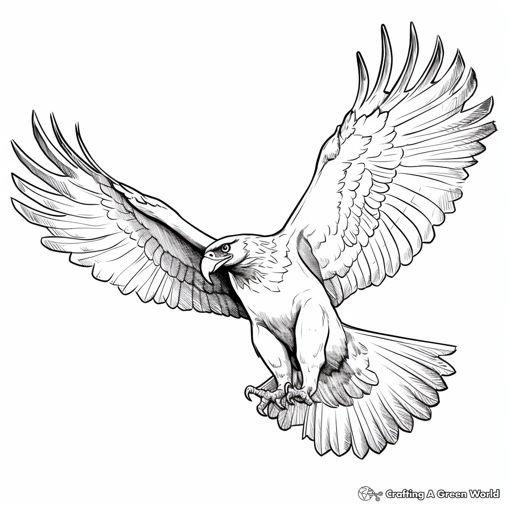 Majestic Harpy Eagle in Flight Coloring Sheets 4