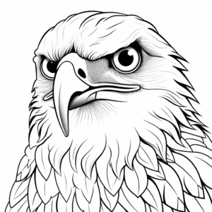 Majestic Hawk Face Coloring Pages for Bird Lovers 1