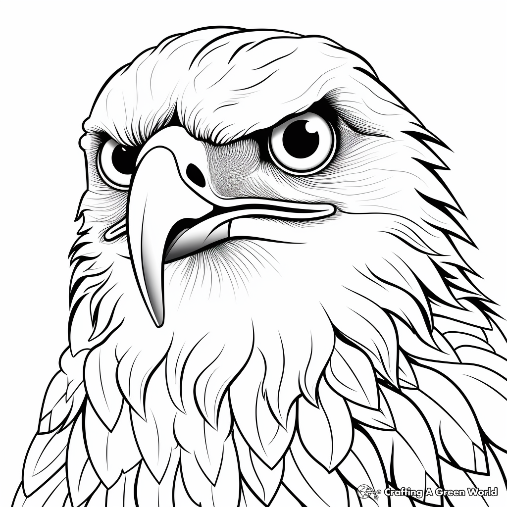 Majestic Hawk Face Coloring Pages for Bird Lovers 1