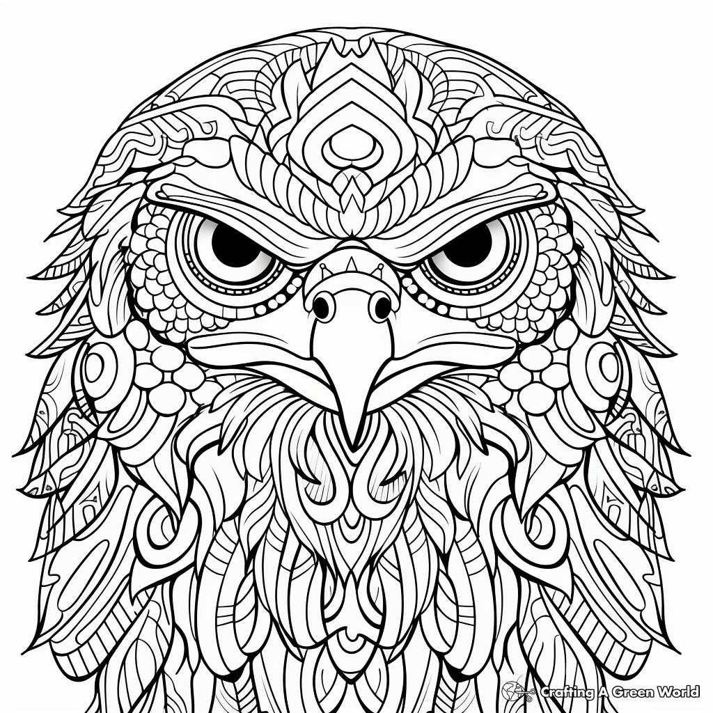 Majestic Hawk Face Coloring Pages for Bird Lovers 2