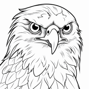 Majestic Hawk Face Coloring Pages for Bird Lovers 4