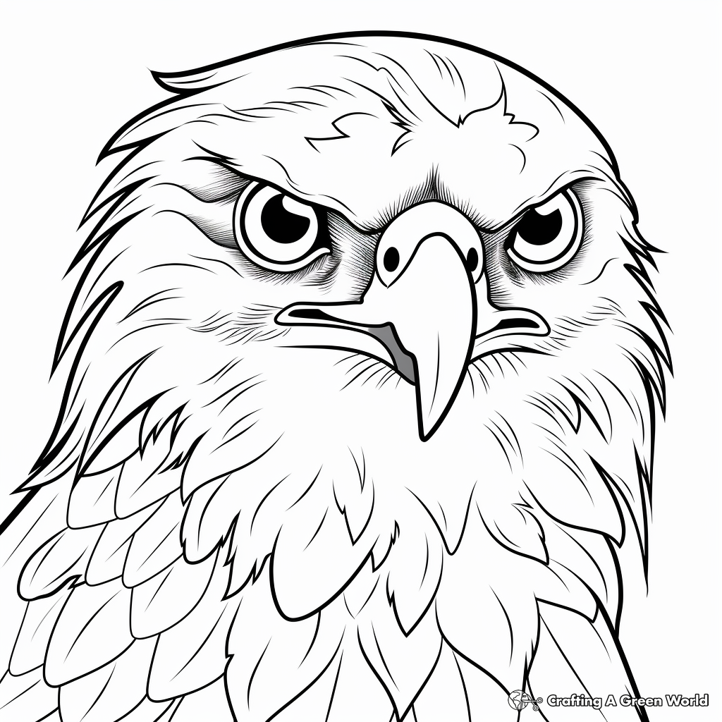 Majestic Hawk Face Coloring Pages for Bird Lovers 4