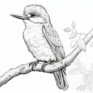 Majestic Kingfisher Portrait Coloring Pages 1