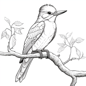Majestic Kingfisher Portrait Coloring Pages 2